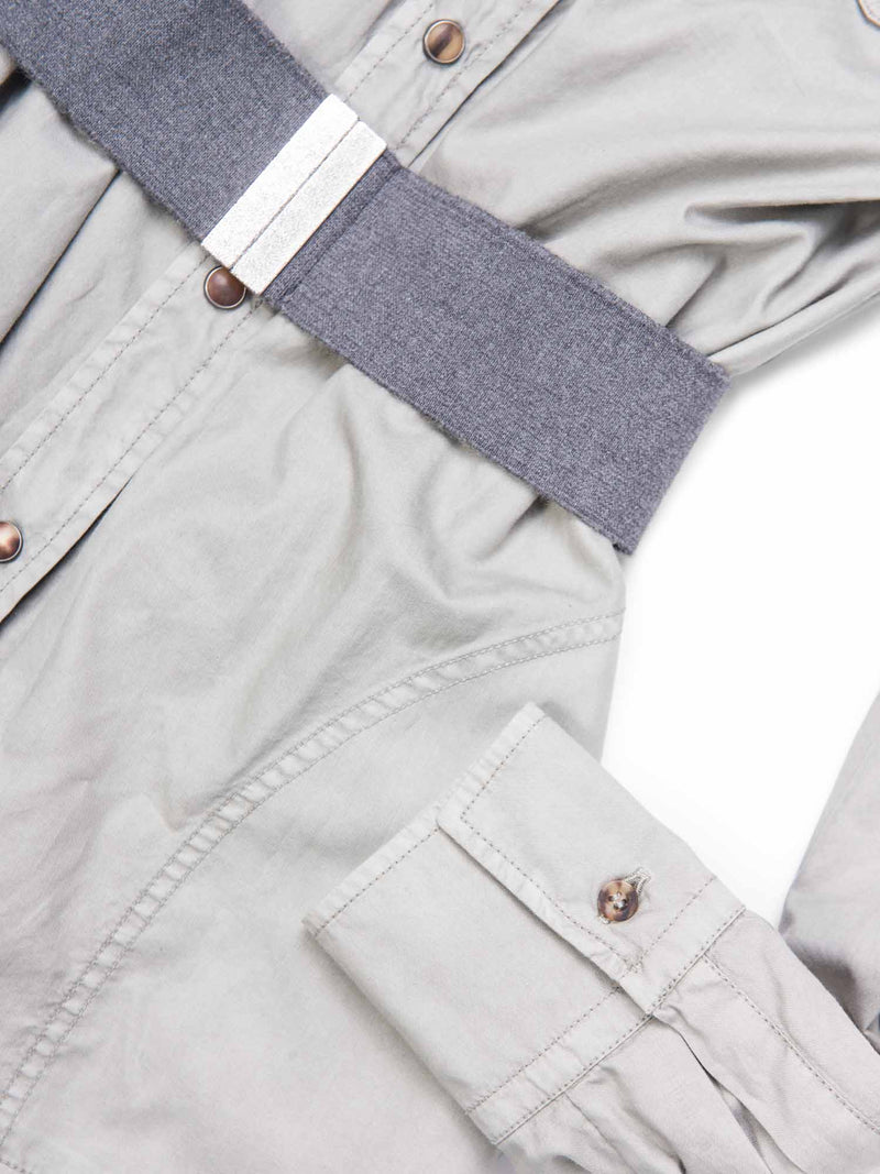 Brunello Cucinelli Belted Safari Shirt Grey