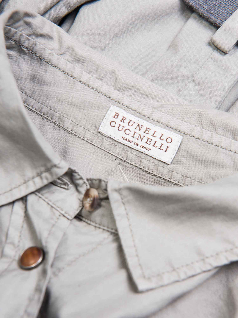 Brunello Cucinelli Belted Safari Shirt Grey