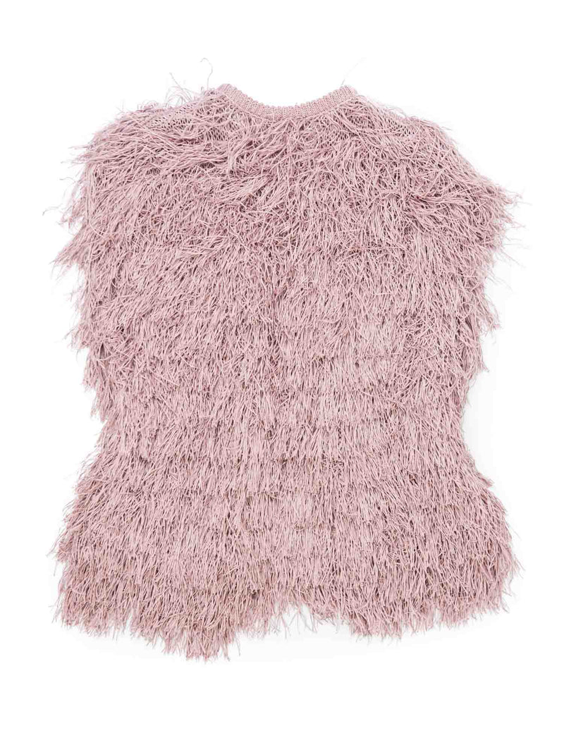 Brunello Cucinelli Fringe Vest Taupe Blush