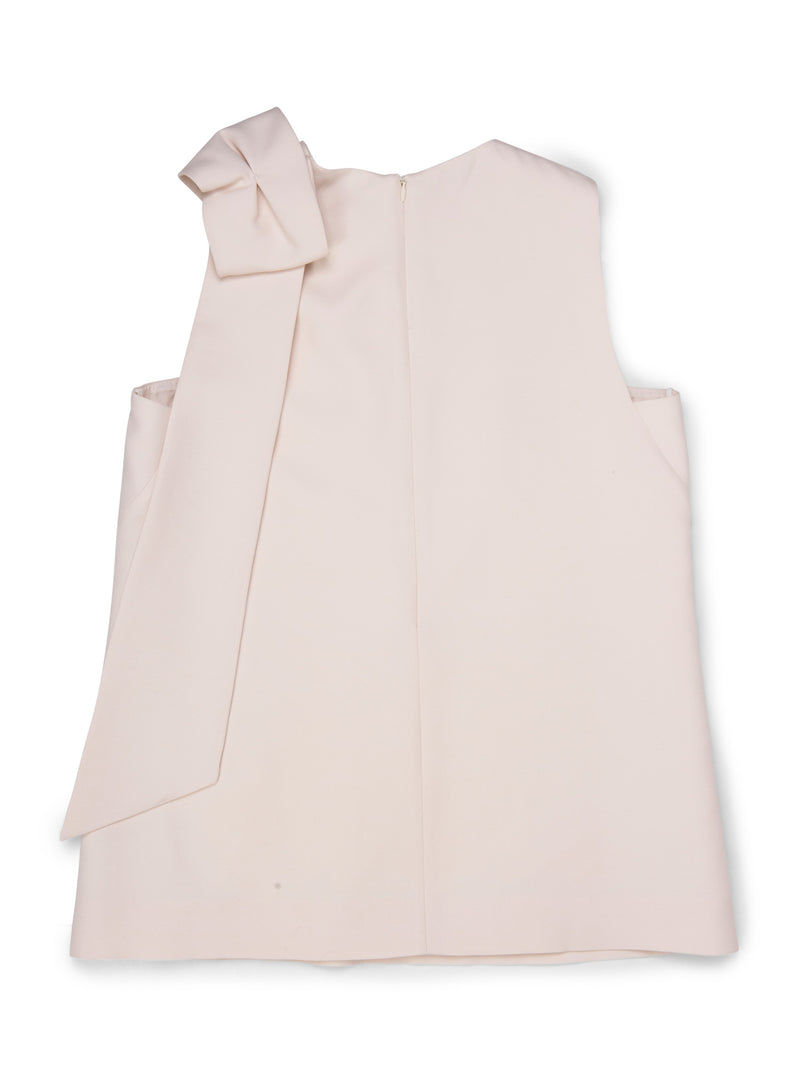 Valentino Runway Silk Wool Bow Tunic Ivory