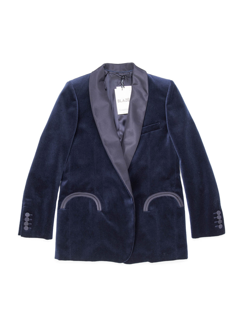 Blaze Milano Velvet Tuxedo Jacket Navy Blue