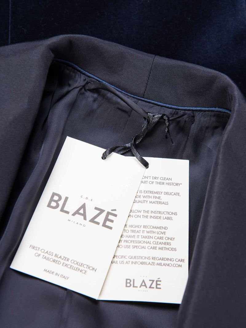 Blaze Milano Velvet Tuxedo Jacket Navy Blue