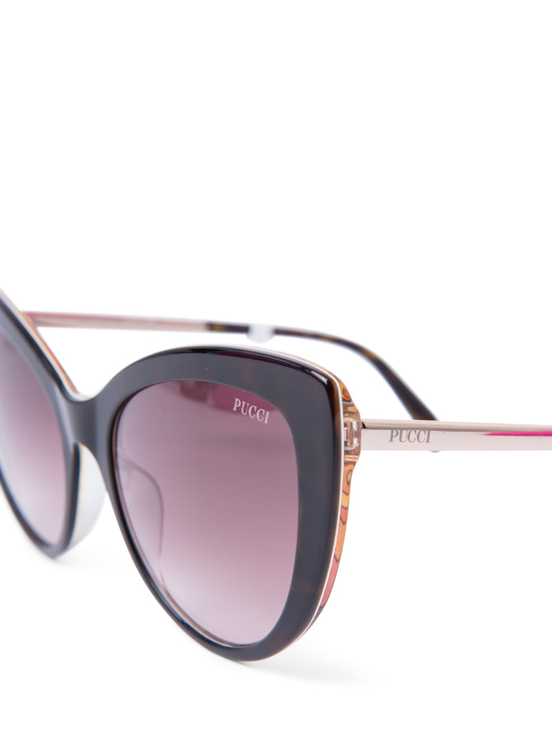 Emilio Pucci Logo Cat Eye Gradient Sunglasses Black