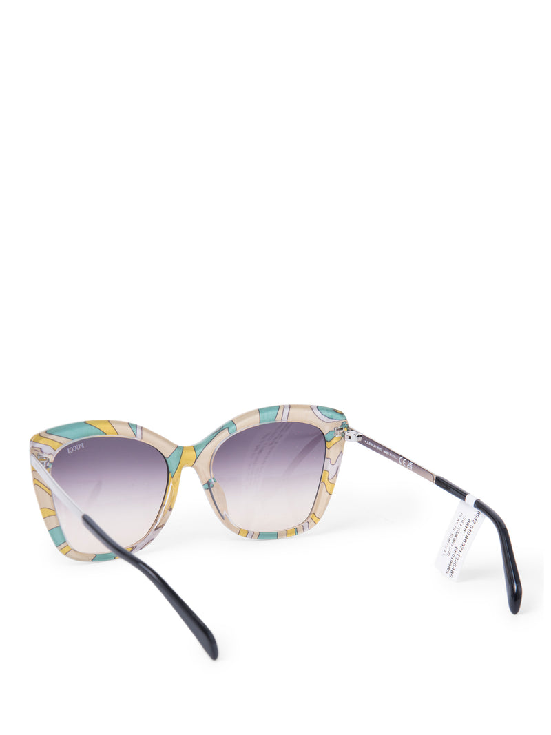 Emilio Pucci Logo Cat Eye Gradient Sunglasses Black Multicolor