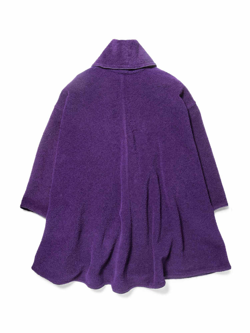 CHANEL CC Logo 24K Tweed Swing Cape Coat Purple