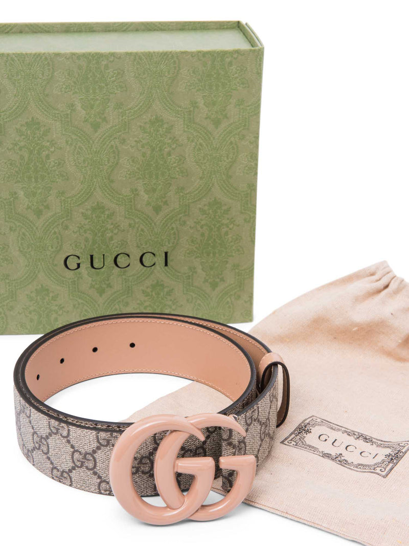 Gucci GG Supreme Marmont Belt Brown