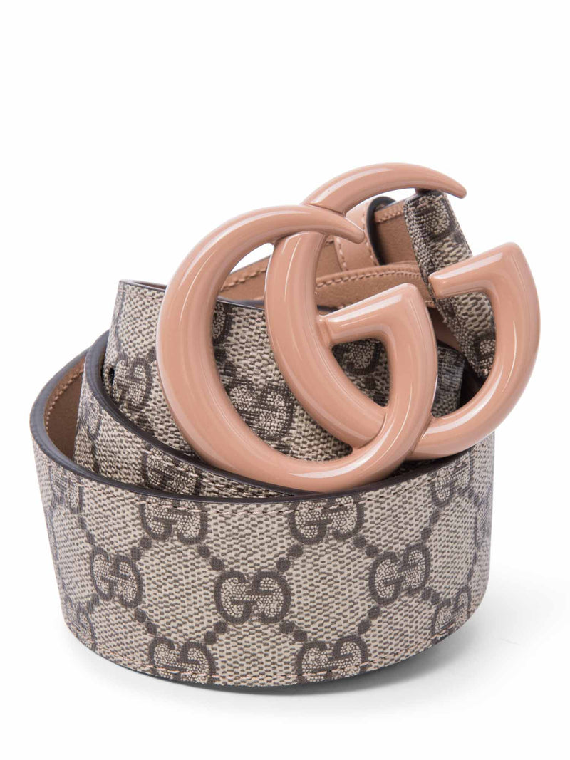 Gucci GG Supreme Marmont Belt Brown