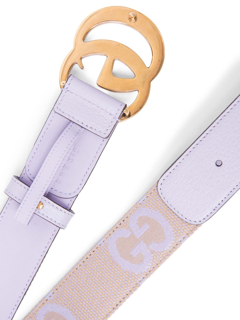 Gucci GG Logo Marmont Canvas Belt Taupe Lavender Purple