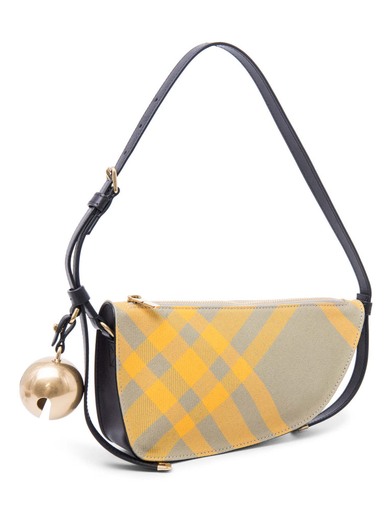 Burberry Nova Check Jingle Bell Sling Bag Khaki Green Yellow