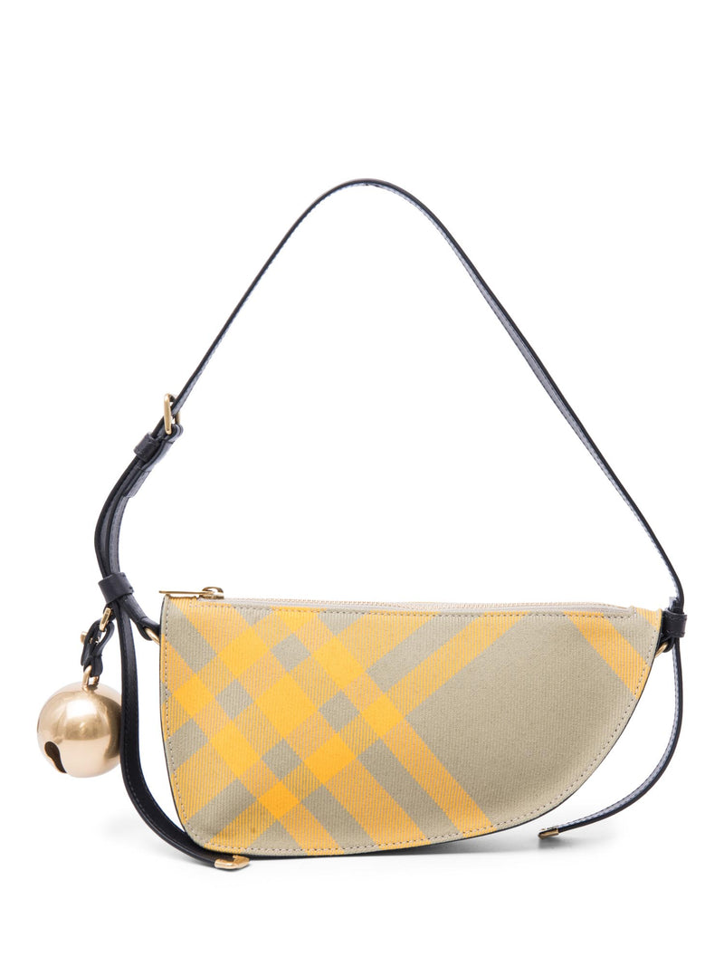 Burberry Nova Check Jingle Bell Sling Bag Khaki Green Yellow