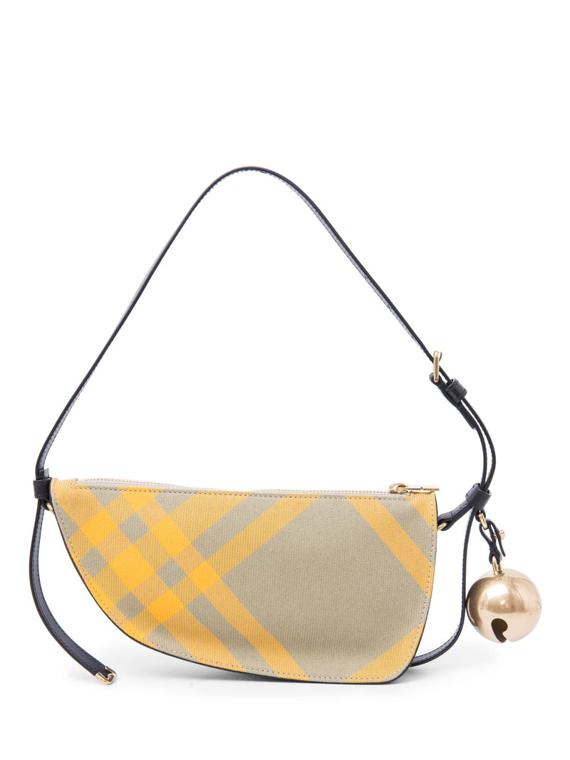 Burberry Nova Check Jingle Bell Sling Bag Khaki Green Yellow