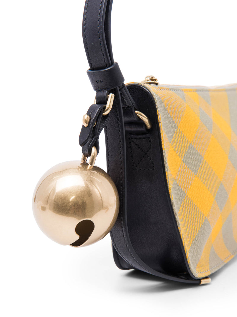 Burberry Nova Check Jingle Bell Sling Bag Khaki Green Yellow