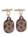 Hermes Vintage 24K Gold Tortoise Earrings Brown