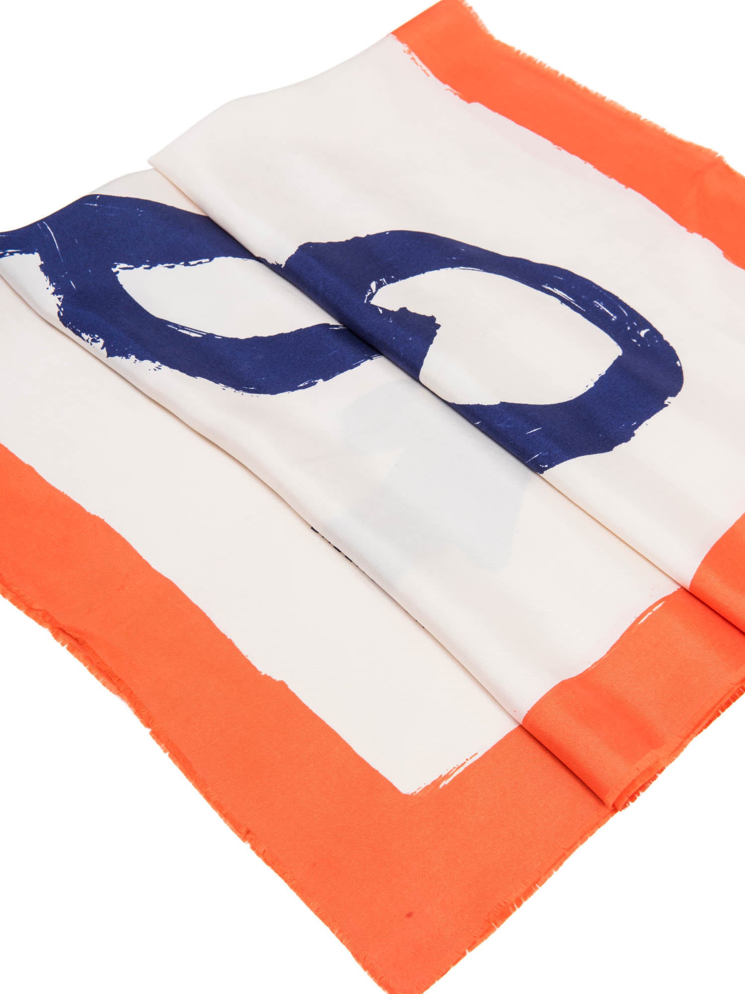 Balenciaga Logo Silk Anchor Scarf Orange Multicolor