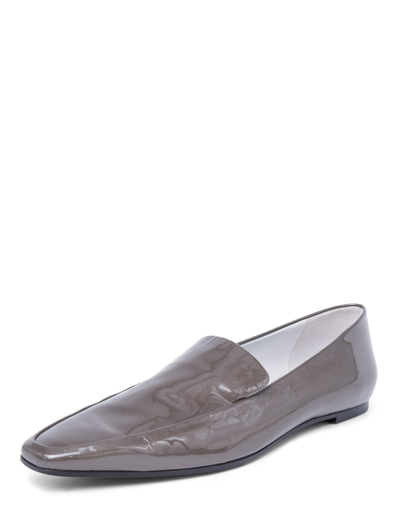 The Row Patent Leather Loafers Taupe