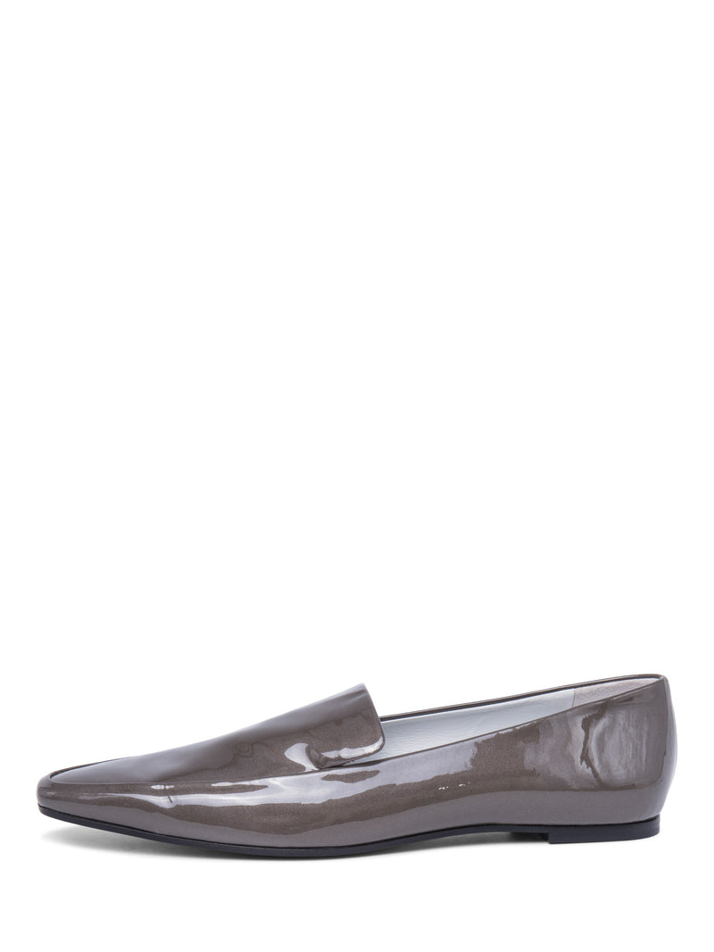 The Row Patent Leather Loafers Taupe