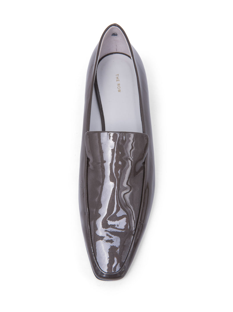 The Row Patent Leather Loafers Taupe