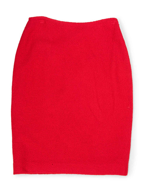 St. John Tweed Pencil Knit Skirt Red