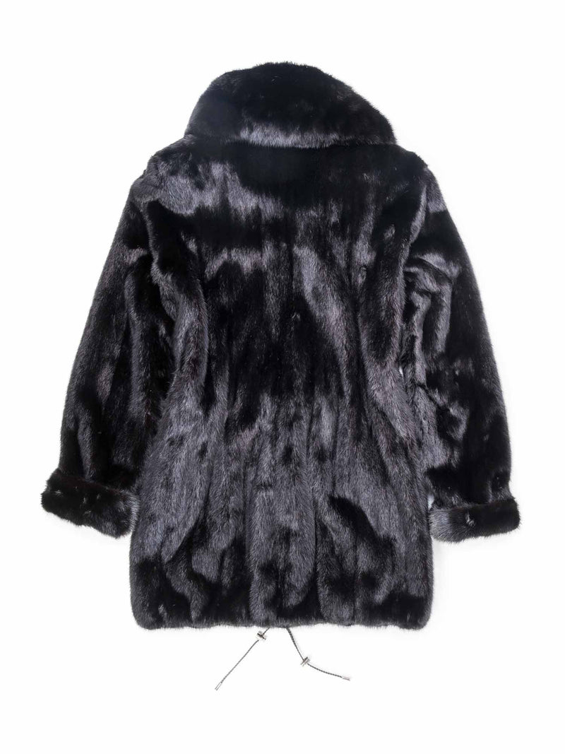 Byte By Teso Genuine Mink Fur Coat Black