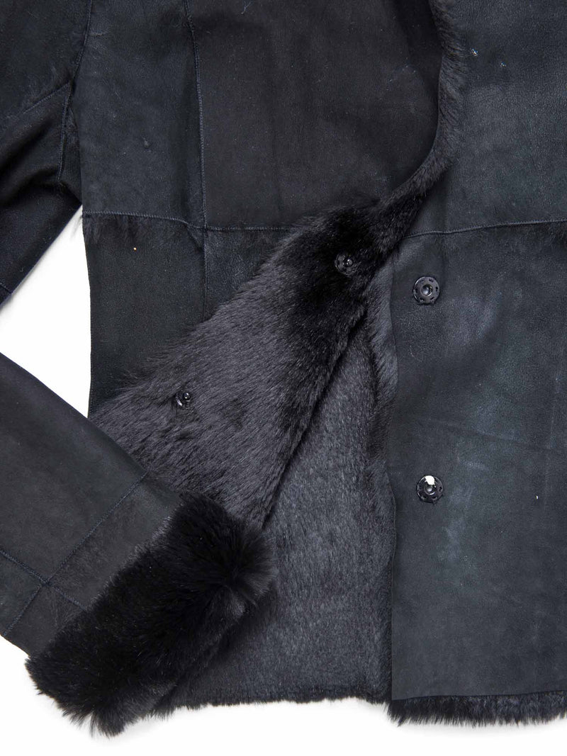 Dolce & Gabbana Fur Shearling Jacket Black-designer resale