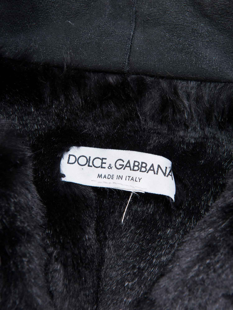 Dolce & Gabbana Fur Shearling Jacket Black-designer resale