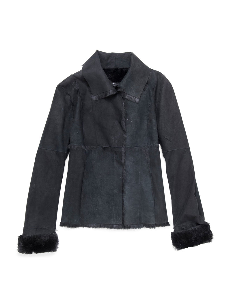 Dolce & Gabbana Fur Shearling Jacket Black-designer resale