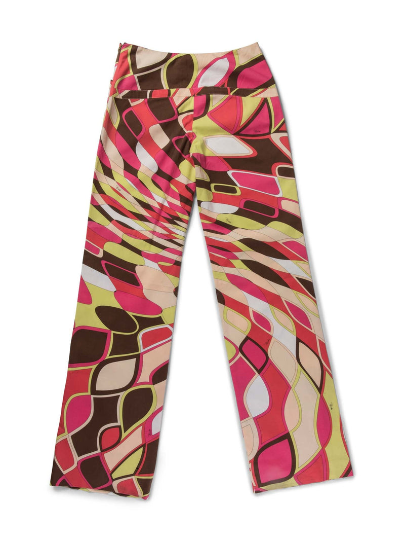 Emilio Pucci Signed Cotton Wide Leg Pants Multicolor-designer resale