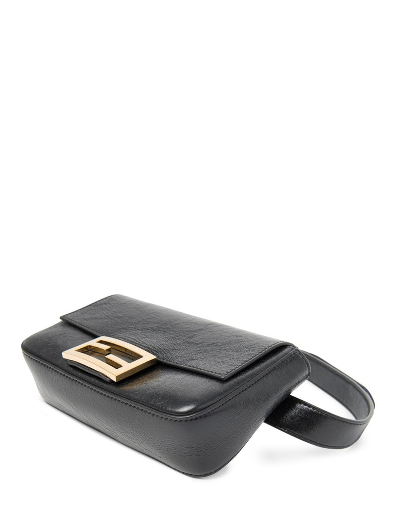 Fendi FF Logo Leather Belt Bag Black Gold-designer resale