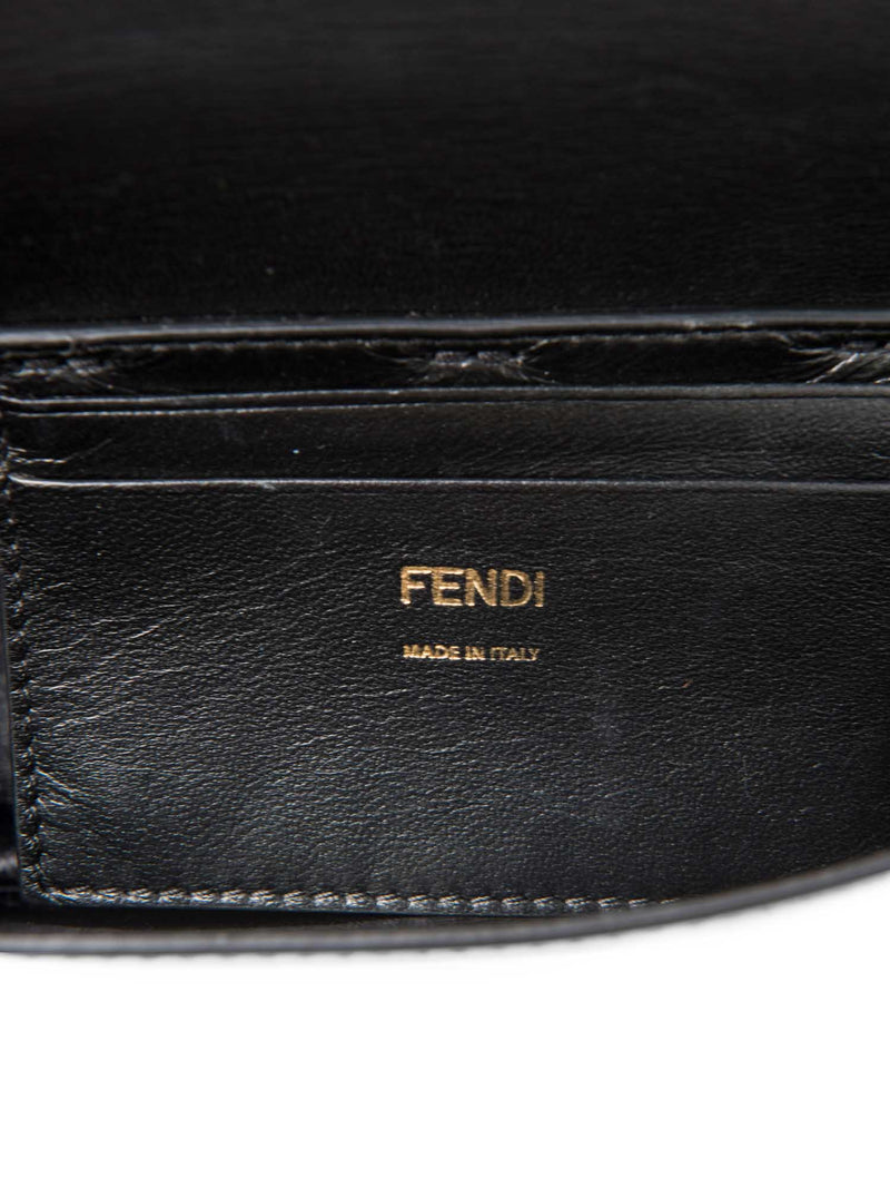 Fendi FF Logo Leather Belt Bag Black Gold-designer resale