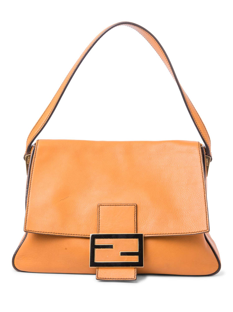 Fendi Zucca Mama Flap Hobo Bag Honey Brown-designer resale