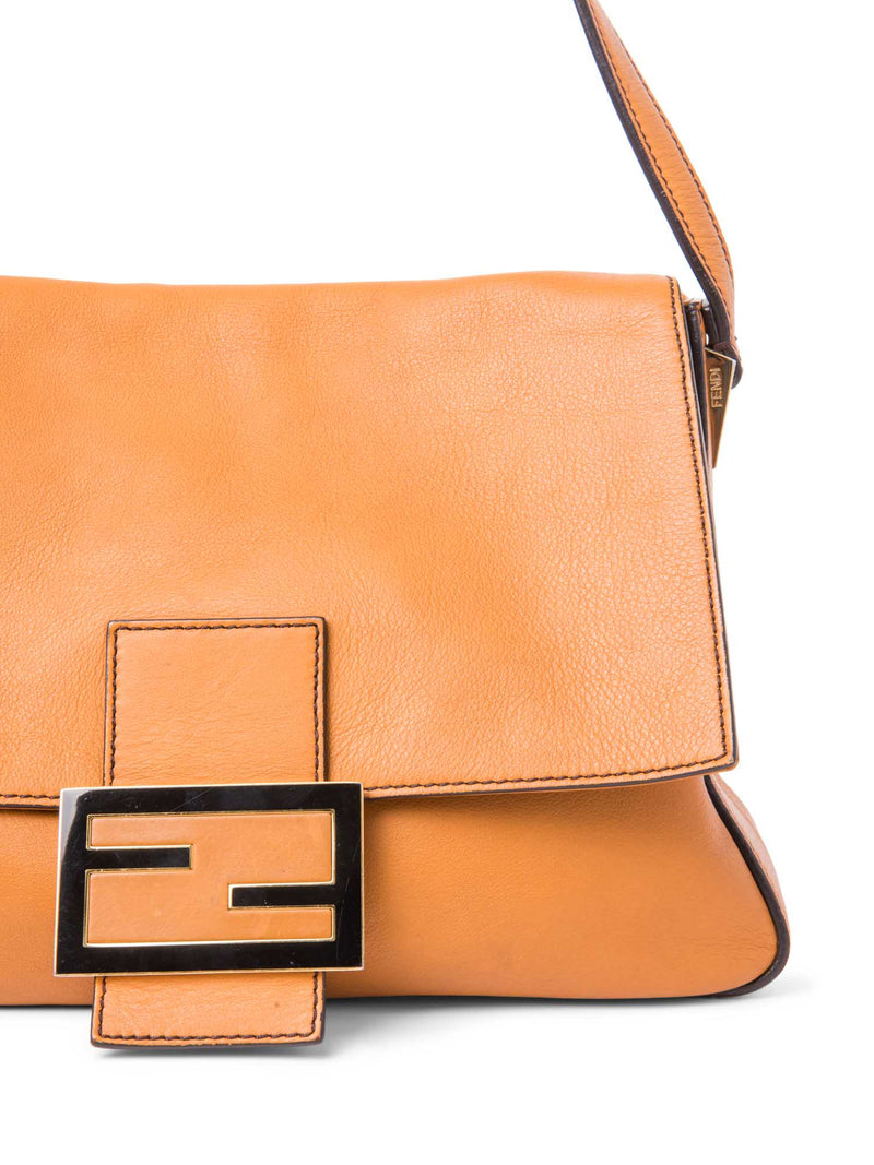 Fendi Zucca Mama Flap Hobo Bag Honey Brown-designer resale