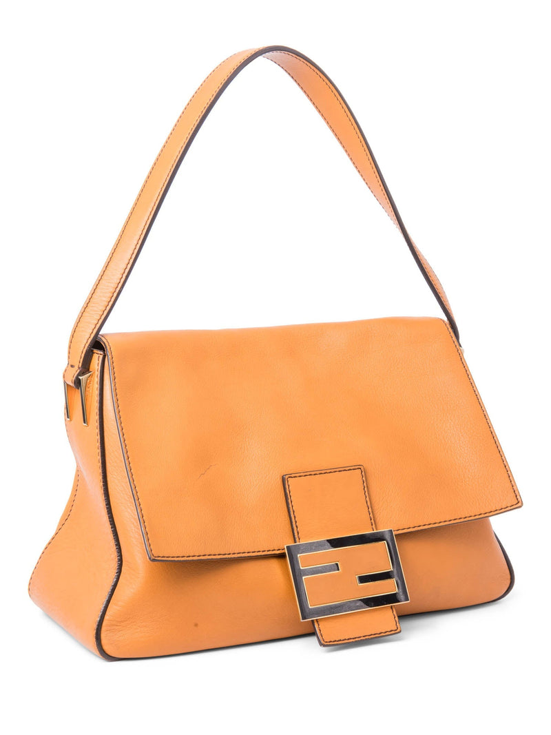 Fendi Zucca Mama Flap Hobo Bag Honey Brown-designer resale