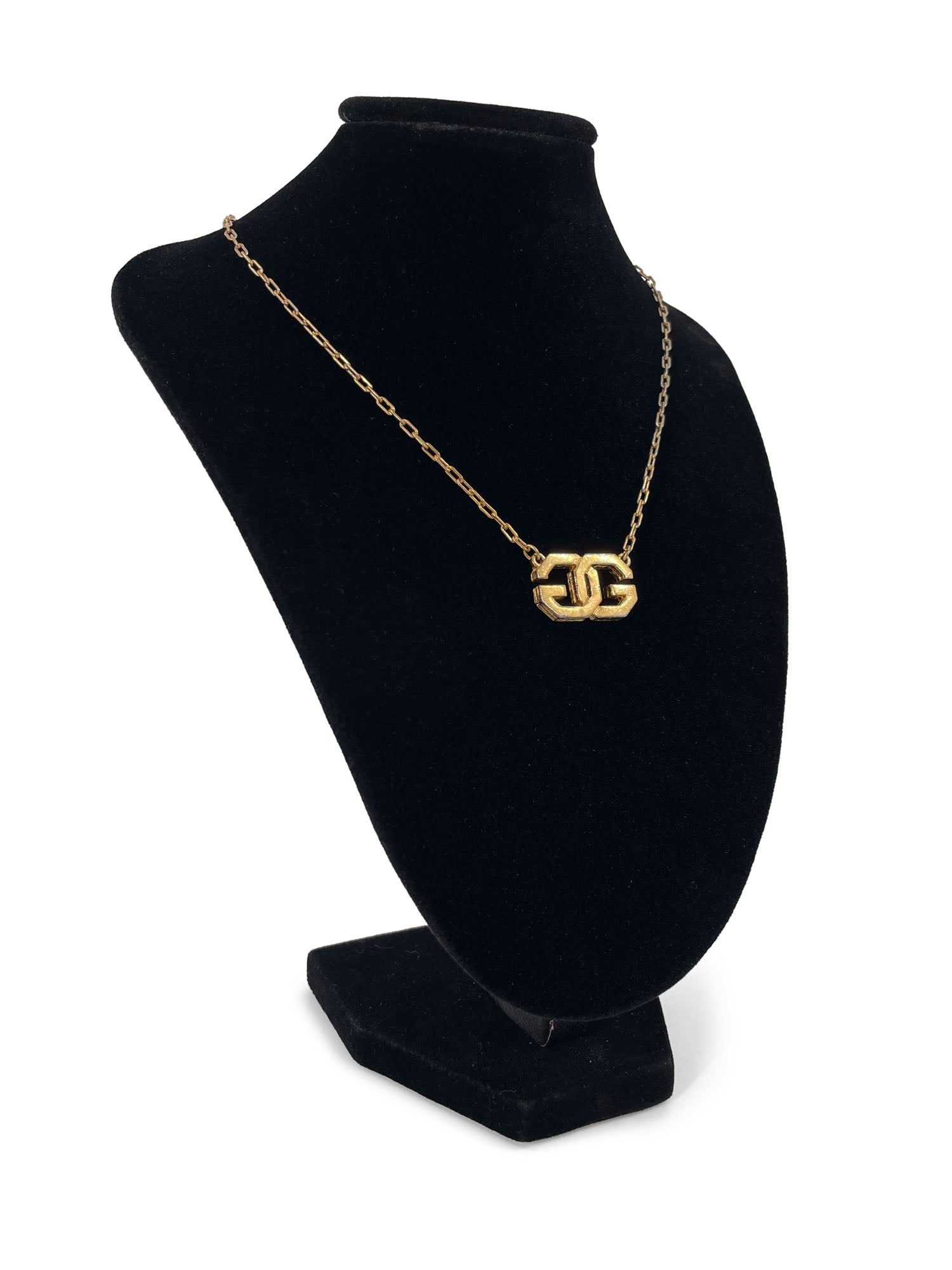 Givenchy GG Logo 24K Gold Plated Pendant Necklace