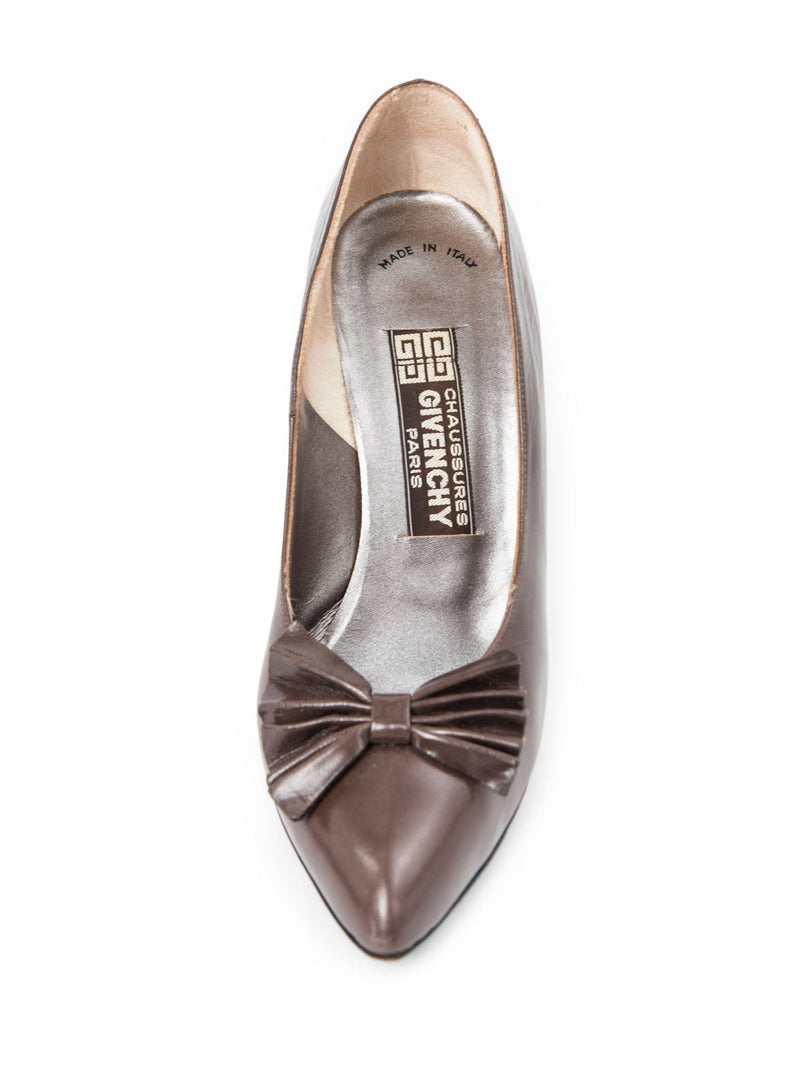 Givenchy Leather Bow Pumps Brown-designer resale