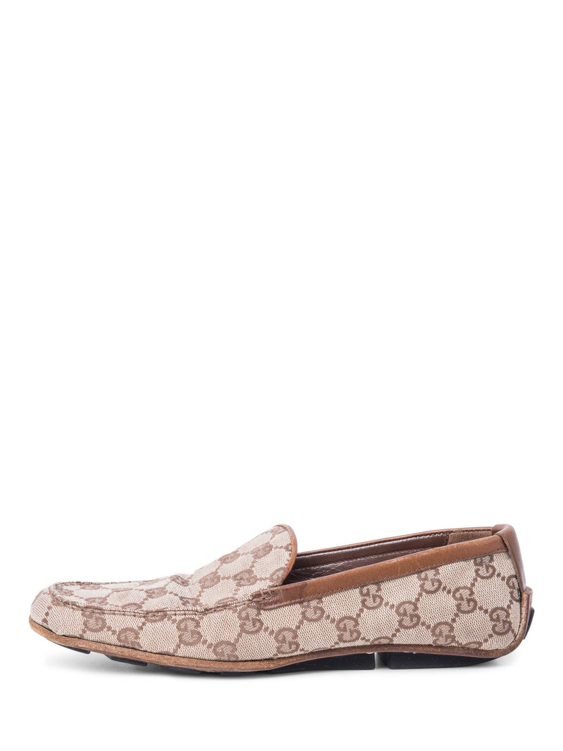 Gucci GG Logo Canvas Loafers Brown-designer resale