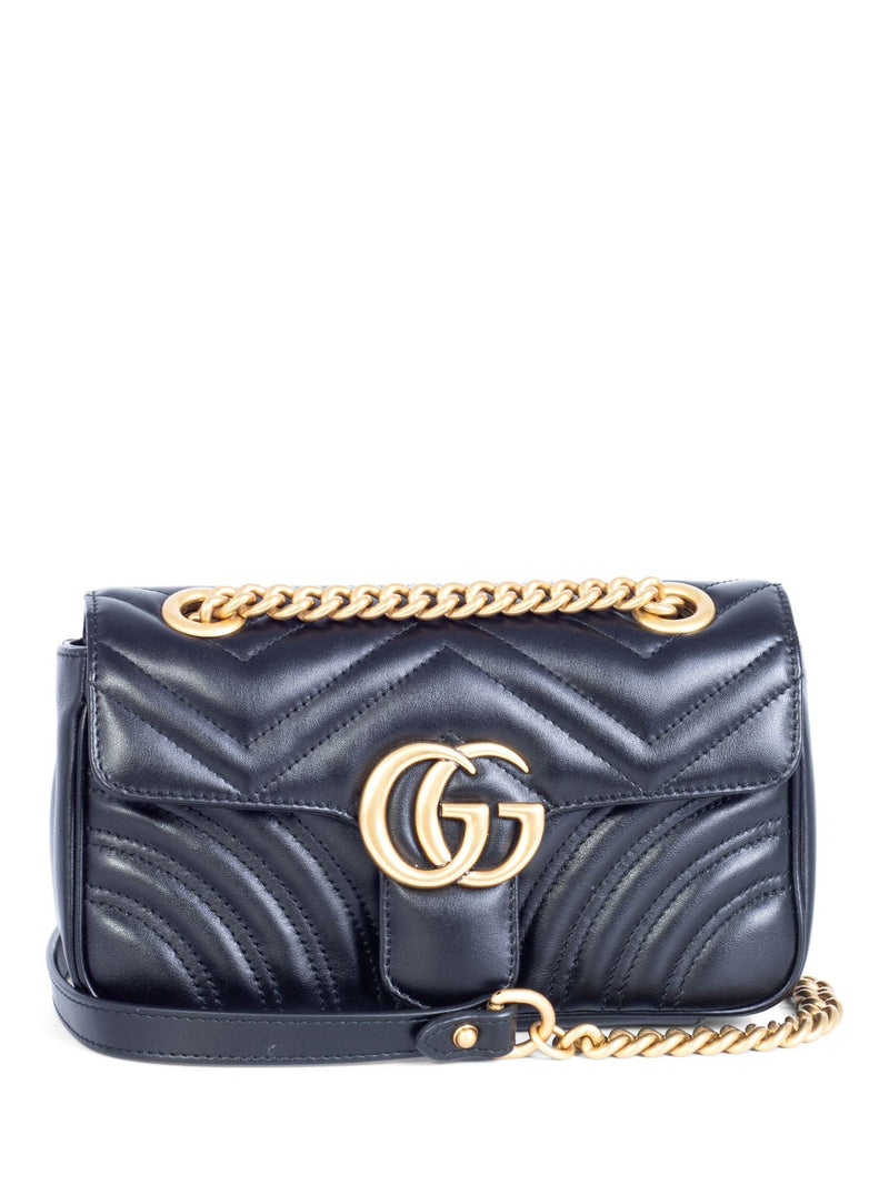 Gucci - Authenticated GG Marmont Handbag - Leather Black Plain for Women, Good Condition