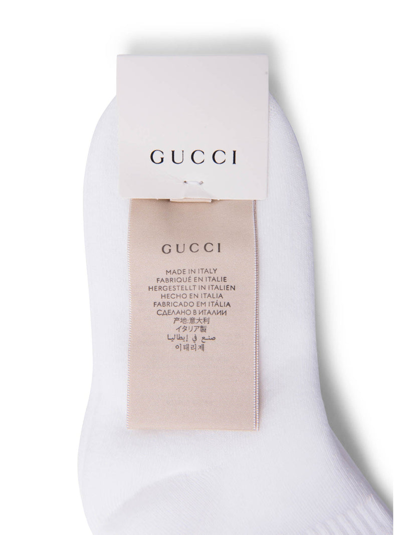 Gucci GG Logo Cotton Knit Socks White-designer resale