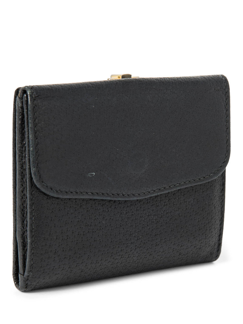 Gucci GG Logo Leather Compact Wallet Black-designer resale