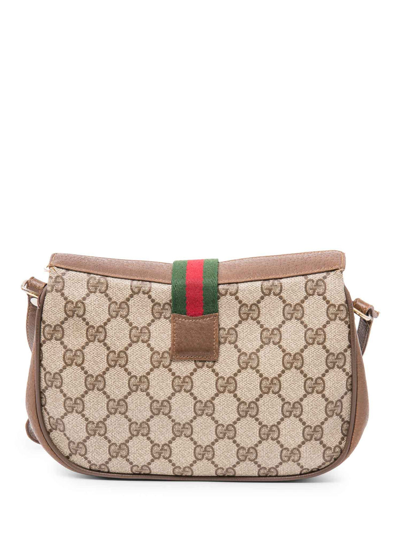 Gucci GG Logo Webstripe Messenger Bag Brown-designer resale