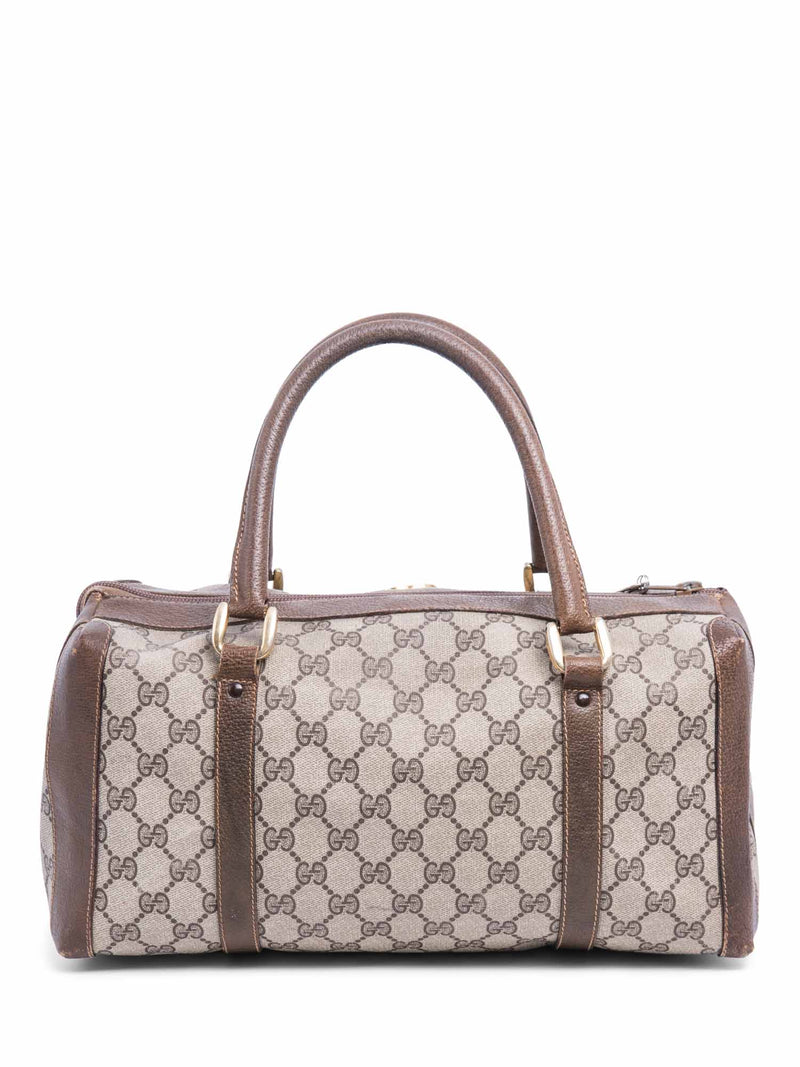 Gucci GG Supreme Boston Bag Brown Gold-designer resale