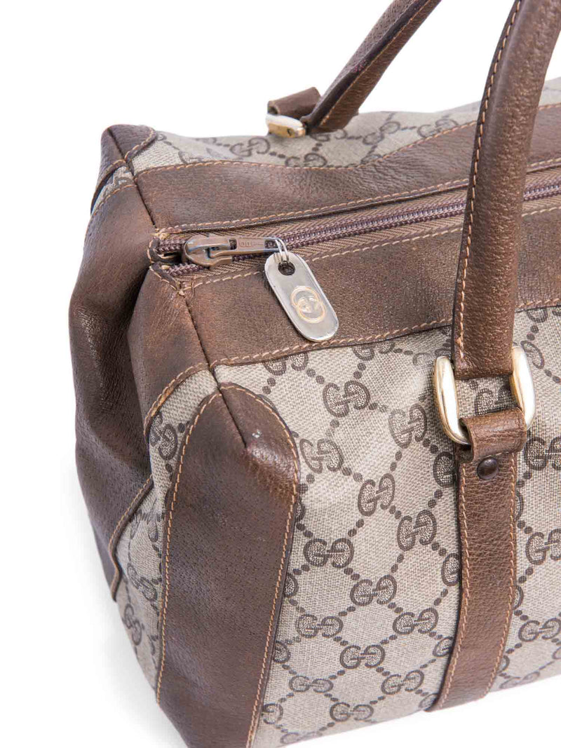 Gucci GG Supreme Boston Bag Brown Gold-designer resale