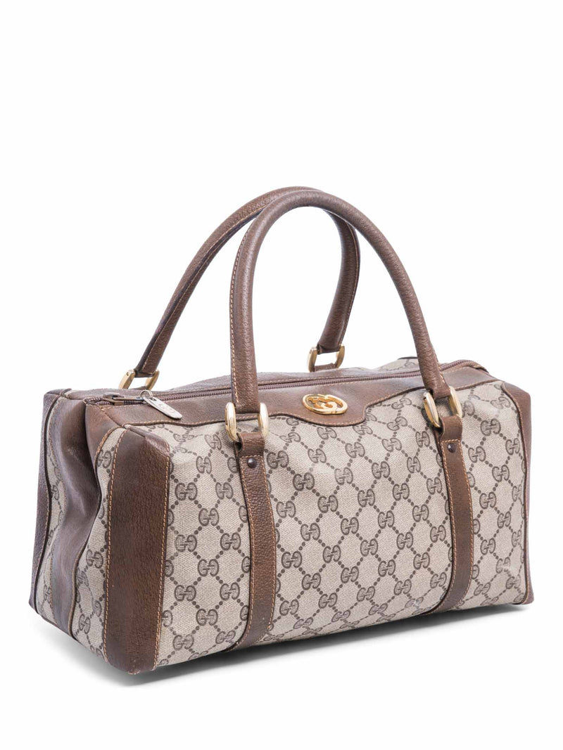 Gucci GG Supreme Boston Bag Brown Gold-designer resale