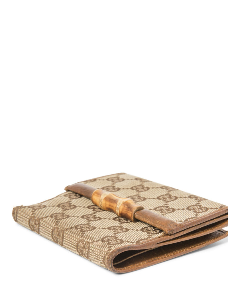 Gucci GG Supreme Canvas Bamboo Wallet Brown-designer resale