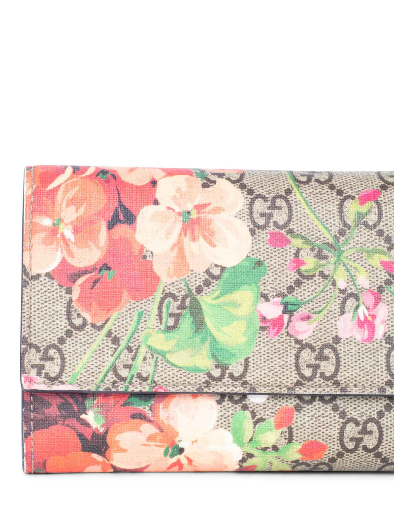 Gucci GG Supreme Hydrangea Blooms Flap Wallet Brown Multicolor-designer resale