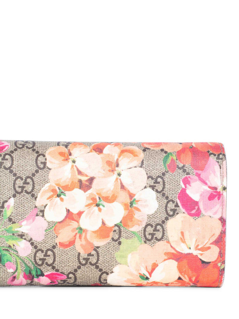 Gucci GG Supreme Hydrangea Blooms Flap Wallet Brown Multicolor-designer resale