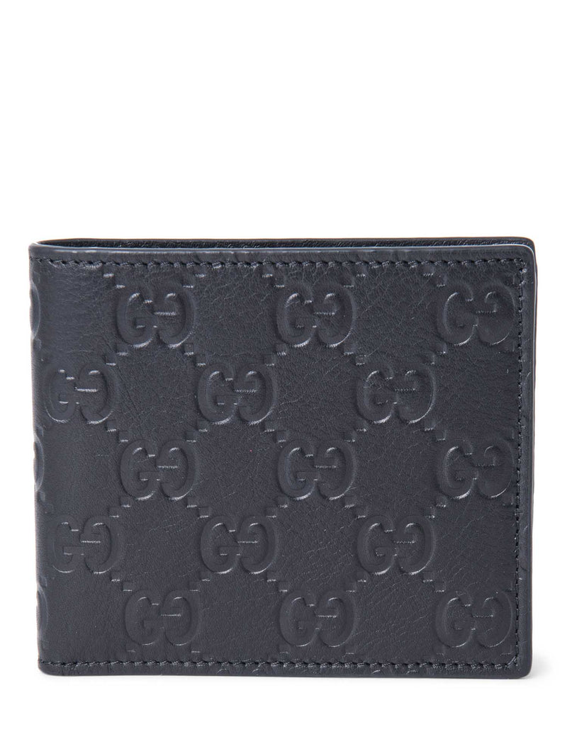 Gucci GG Supreme Leather Unisex Bifold Wallet Black-designer resale