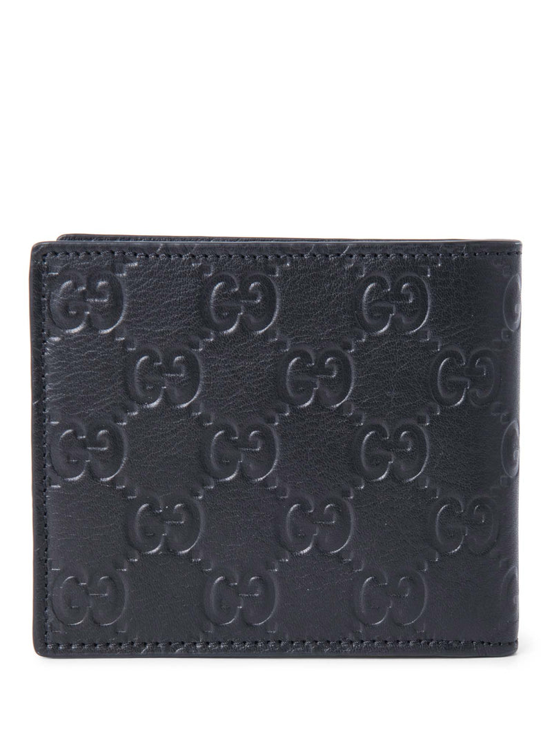 Gucci GG Supreme Leather Unisex Bifold Wallet Black-designer resale