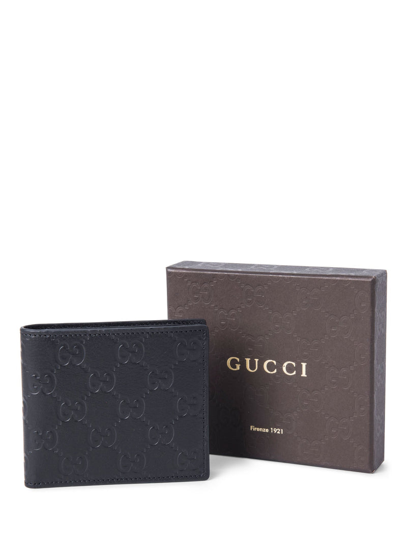 Gucci GG Supreme Leather Unisex Bifold Wallet Black-designer resale