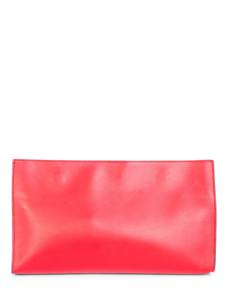 Gucci Logo Leather Large Clutch Red-designer resale