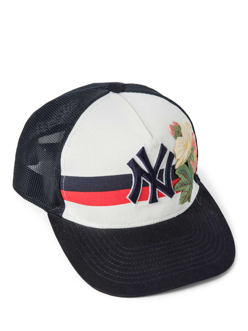 Gucci Logo New York Yankees Baseball Hat Navy White-designer resale